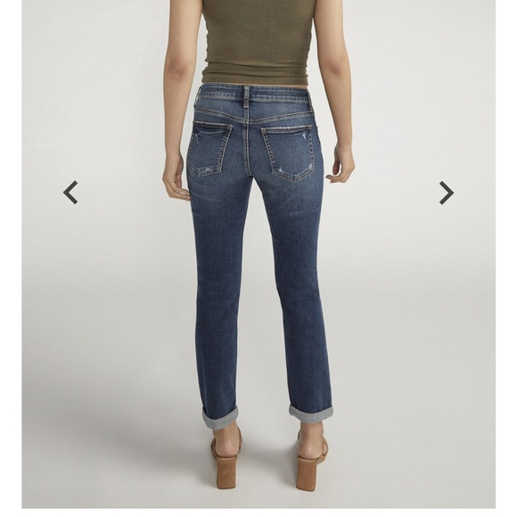 Silver Jeans Boyfriend Mid Rise Slim Leg Jeans 29W x 29L NWT - Picture 2 of 9